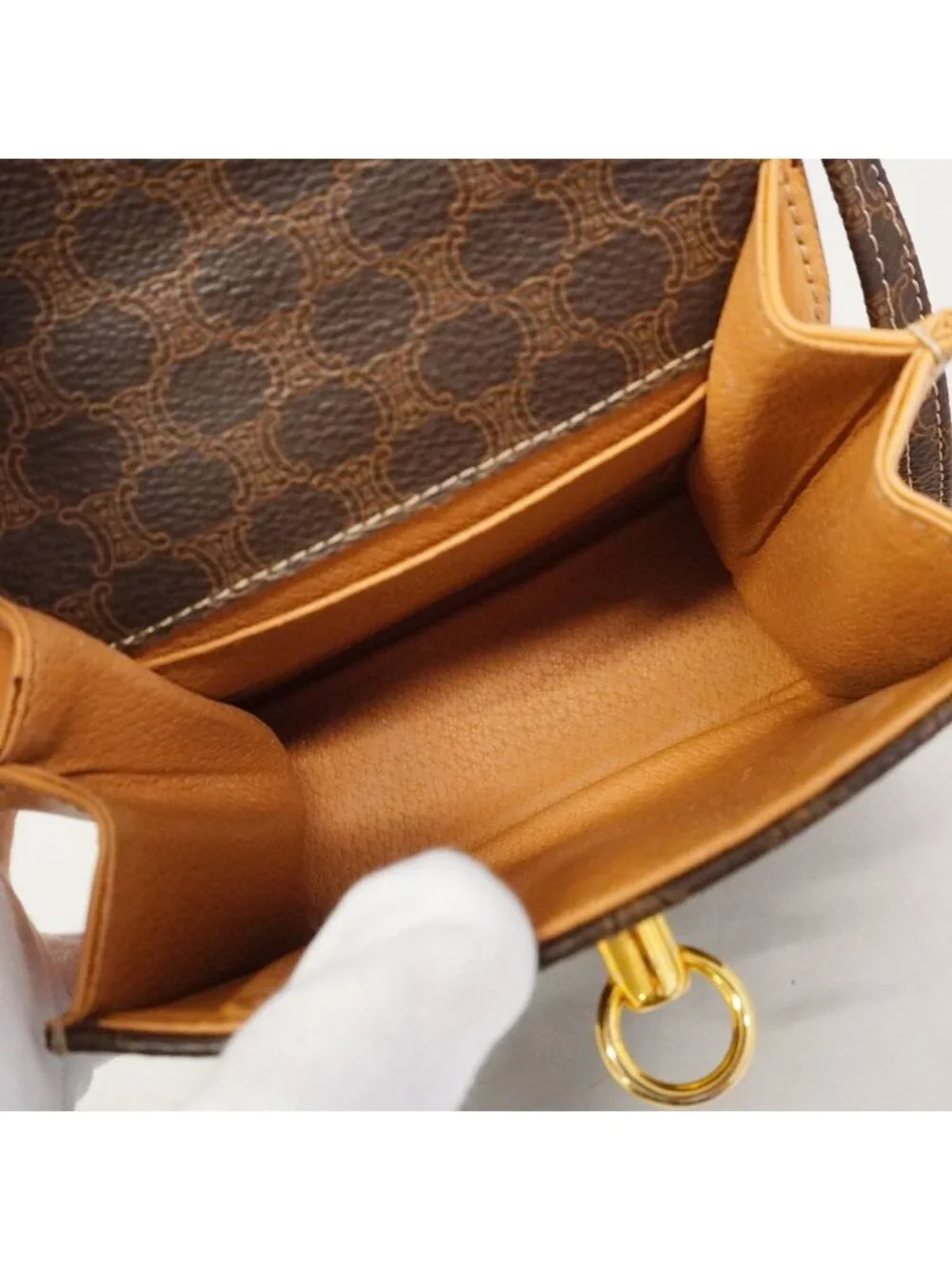 Celine Handbag Macadam Brown Gold 2-Way